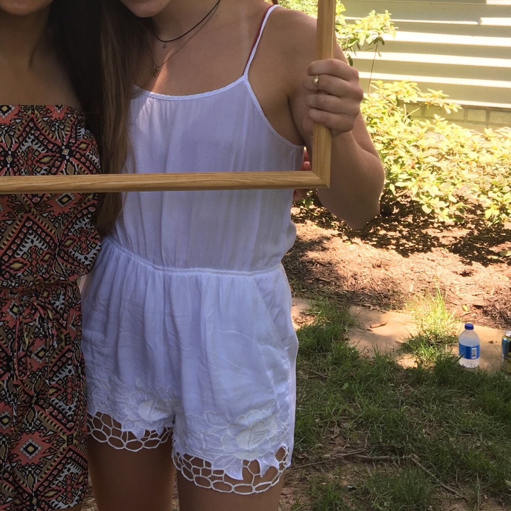 Textured romper with cutouts